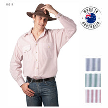Load image into Gallery viewer, Made in Australia Mens Long Short Sleeve Pin Stripe Countryman Men Shirt 10218