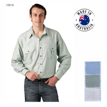 Load image into Gallery viewer, Made in Australia Mens Long Short Sleeve Shirt Plain Oxford Countryman Men Clothing 10618