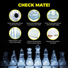 Load image into Gallery viewer, 32pcs Glass Chess Set Frosted Board Game Queen's Elegant Crystal Gambit