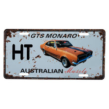 Load image into Gallery viewer, Car Tin Signs Ford Holden Aussie Muscle License Plate Gift Bar Man Cave Shed