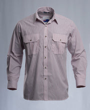 Load image into Gallery viewer, Made in Australia Mens Long Short Sleeve Pin Stripe Countryman Men Shirt 10218