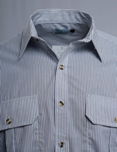 Load image into Gallery viewer, Made in Australia Mens Long Short Sleeve Pin Stripe Countryman Men Shirt 10218