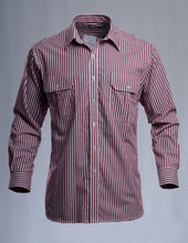 Load image into Gallery viewer, Made in Australia Mens Long Short Sleeve Stripe Countryman Shirt Men Clothing 10118