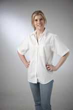 Load image into Gallery viewer, Made in Australia Women Long Short Sleeve Ladies Shirt White Classic 610316