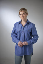 Load image into Gallery viewer, Made in Australia Women Long Short Sleeve Ladies Shirt 2 Pocket Chambray Classic 613718