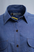 Load image into Gallery viewer, Made in Australia Women Long Short Sleeve Ladies Shirt 2 Pocket Chambray Classic 613718