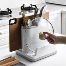 Load image into Gallery viewer, Multifunctional Kitchen Knife Utensil Holder Cutting Board Storage Rack with Drainer