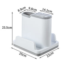 Load image into Gallery viewer, Multifunctional Kitchen Knife Utensil Holder Cutting Board Storage Rack with Drainer