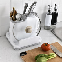 Load image into Gallery viewer, Multifunctional Kitchen Knife Utensil Holder Cutting Board Storage Rack with Drainer