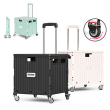 Load image into Gallery viewer, Folding Shopping Cart 65L Large Grocery Foldable Basket Trolley Storage Crate with Cover
