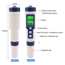 Load image into Gallery viewer, 5 in 1 PH Meter TDS EC Salinity Temperature Digital Swimming Pool Water Quality Monitor Tester