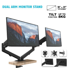 Load image into Gallery viewer, Dual Arm Bracket 10-27" Monitor Stand HD LED TV Screen Holder Desktop Mount