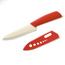 Load image into Gallery viewer, Ultra Sharp Ceramic Kitchen Knife with Sheath Cover Durable14cm Blade Red