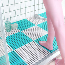 Load image into Gallery viewer, Pack of 4 DIY Anti Non Slip Interlocking Rubber Bath Shower Mat Rug Floor Tiles with Drain Holes Bathtub Bathroom