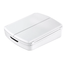 Load image into Gallery viewer, Foldable LED Makeup Mirror with Dimmable Lights and Makeup Storage Tray Tri-Fold Travel Mirror