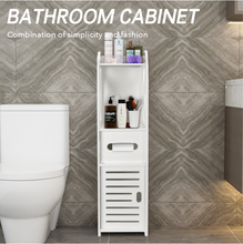 Load image into Gallery viewer, Bathroom Storage Rack Corner Floor Cabinet Organizer with Doors and Shelves