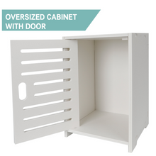 Load image into Gallery viewer, Bathroom Storage Rack Corner Floor Cabinet Organizer with Doors and Shelves