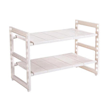 Load image into Gallery viewer, 2 Tier Multifunctional Expandable Under Sink Organizer Storage Rack with Removable Shelves and Steel Pipes