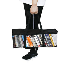 Load image into Gallery viewer, Large Clear CD Book Storage Holder Easy Zip Closure Carry Bag Organizer