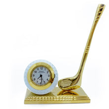 Load image into Gallery viewer, Golf Ball w/ Golden Club Clock Christmas Gift Idea