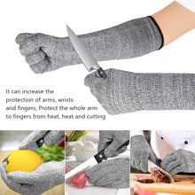 Load image into Gallery viewer, 1 Pair Cut Proof Anti-Cutting Resistant Gloves Long Sleeve Elbow Arm Safety Guard Protection