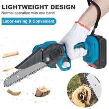 Load image into Gallery viewer, 6" Cordless Electric Rechargeable Chainsaw 2X Battery Wood Cutter Chain Saw Kit