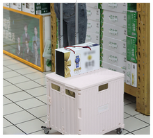 Load image into Gallery viewer, Folding Shopping Cart 65L Large Grocery Foldable Basket Trolley Storage Crate with Cover