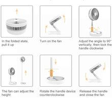 Load image into Gallery viewer, Folding Retractable Fan Cordless USB Charging Floor Fan Lamp Power Bank