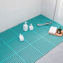 Load image into Gallery viewer, Pack of 4 DIY Anti Non Slip Interlocking Rubber Bath Shower Mat Rug Floor Tiles with Drain Holes Bathtub Bathroom