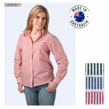 Load image into Gallery viewer, Made in Australia Women Long Short Sleeve Stripe Ladies Classic Shirt 610116