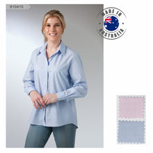 Load image into Gallery viewer, Made in Australia Women Long Short Sleeve Pin Stripe Shirt Ladies Classic Blouse 610410