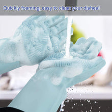 Load image into Gallery viewer, 1 Pair Bristled Silicone Gloves Dishwashing Glove Scrubber Cleaning Kitchen Tool
