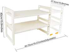 Load image into Gallery viewer, 2 Tier Multifunctional Expandable Under Sink Organizer Storage Rack with Removable Shelves and Steel Pipes