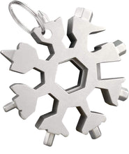 Load image into Gallery viewer, 18 in 1 Stainless Multi-Tool Snowflake Wrench Screwdriver Bottle Opener Keychain