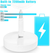 Load image into Gallery viewer, Folding Retractable Fan Cordless USB Charging Floor Fan Lamp Power Bank