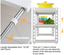 Load image into Gallery viewer, 2 Tier Multifunctional Expandable Under Sink Organizer Storage Rack with Removable Shelves and Steel Pipes
