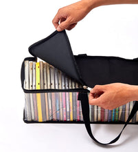 Load image into Gallery viewer, Large Clear CD Book Storage Holder Easy Zip Closure Carry Bag Organizer