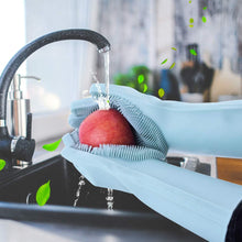 Load image into Gallery viewer, 1 Pair Bristled Silicone Gloves Dishwashing Glove Scrubber Cleaning Kitchen Tool