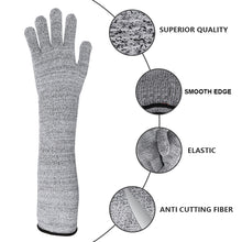 Load image into Gallery viewer, 1 Pair Cut Proof Anti-Cutting Resistant Gloves Long Sleeve Elbow Arm Safety Guard Protection