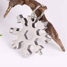 Load image into Gallery viewer, 18 in 1 Stainless Multi-Tool Snowflake Wrench Screwdriver Bottle Opener Keychain