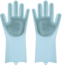 Load image into Gallery viewer, 1 Pair Bristled Silicone Gloves Dishwashing Glove Scrubber Cleaning Kitchen Tool