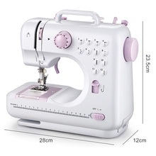 Load image into Gallery viewer, 12 Stitches Double Thread Portable Electric Sewing Machine w/ Foot Pedal and LED Light