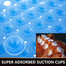 Load image into Gallery viewer, Anti-Slip Non Slip Square Shower Floor Mat with Drain Holes Blue Large 54x54cm