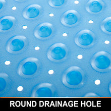 Load image into Gallery viewer, Anti-Slip Non Slip Square Shower Floor Mat with Drain Holes Blue Large 54x54cm