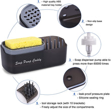 Load image into Gallery viewer, 3-in-1 Sponge Soap Dispenser Pump Dishwashing Liquid Tool Container Holder Caddy