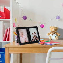 Load image into Gallery viewer, 5x7 Inch Double Picture Dual Folding Photo Frame for Wall Hanging & Tabletop Display