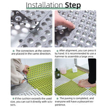 Load image into Gallery viewer, Pack of 4 DIY Anti Non Slip Interlocking Rubber Bath Shower Mat Rug Floor Tiles with Drain Holes Bathtub Bathroom