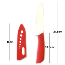 Load image into Gallery viewer, Ultra Sharp Ceramic Kitchen Knife with Sheath Cover Durable14cm Blade Red