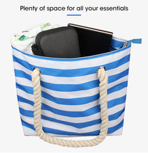 Load image into Gallery viewer, Large Capacity Striped Messenger Insulated Red Wine Bag Tote for Beach Party Outdoor