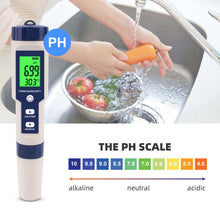 Load image into Gallery viewer, Digital PH Meter TDS EC Salinity Temperature Swimming Pool Water Quality Monitor Tester
